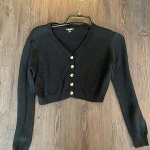 Wild Fable cropped black sweater with buttons